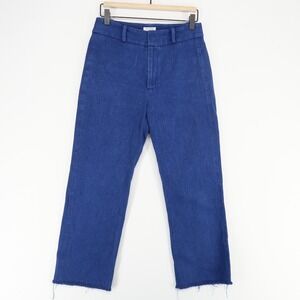 Kordal Pants Womens S Blue Hemp Organic Cotton‎ Frayed Hem High Rise USA Made